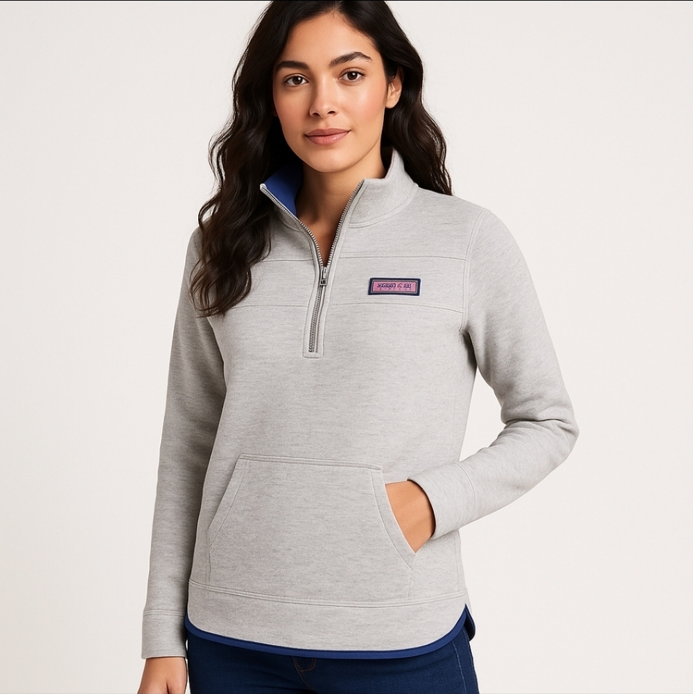 Vineyard Vines Women’s Heathered Lightweight Shep Shirt M Light Grey Blueprint